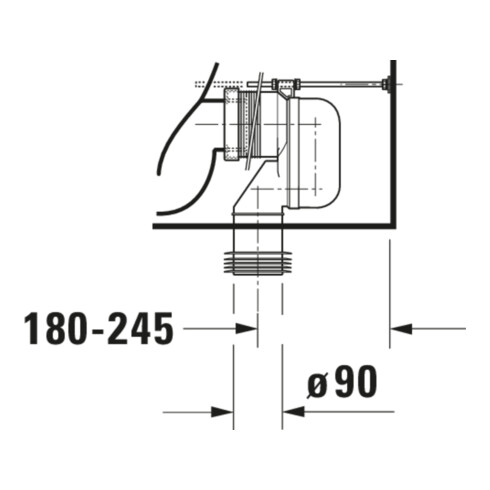 Duravit Combinaison WC sur pied, cuvette à chasse profonde Starck 1 41,5x64cm, 4,5 l, évac. horiz./obliq., blanc