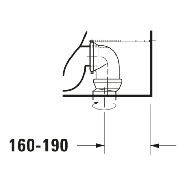 Duravit Combinaison WC sur pied, cuvette à chasse profonde Starck 1 41,5x64cm, 4,5 l, évac. horiz./obliq., blanc