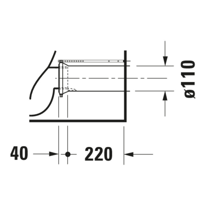 Duravit Combinaison WC sur pied, cuvette à chasse profonde Starck 1 41,5x64cm, 4,5 l, évac. horiz./obliq., blanc