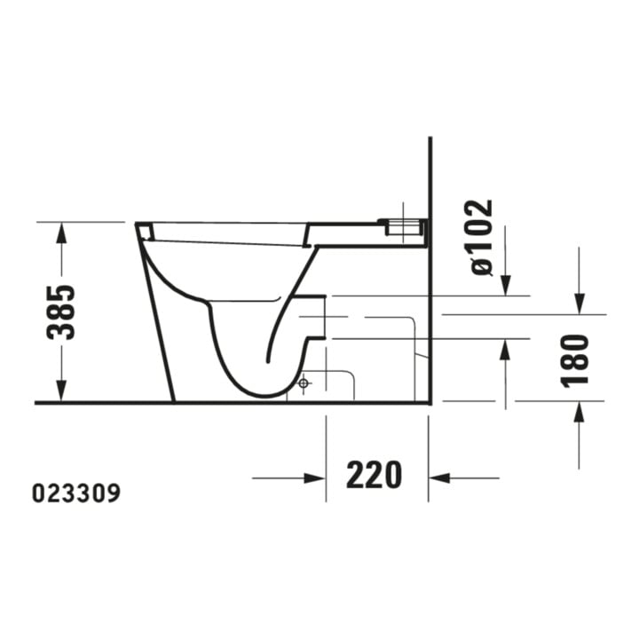 Duravit Combinaison WC sur pied, cuvette à chasse profonde Starck 1 41,5x64cm, 4,5 l, évac. horiz./obliq., blanc