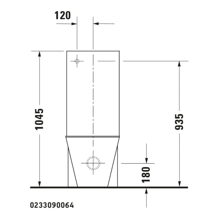 Duravit Combinaison WC sur pied, cuvette à chasse profonde Starck 1 41,5x64cm, 4,5 l, évac. horiz./obliq., blanc