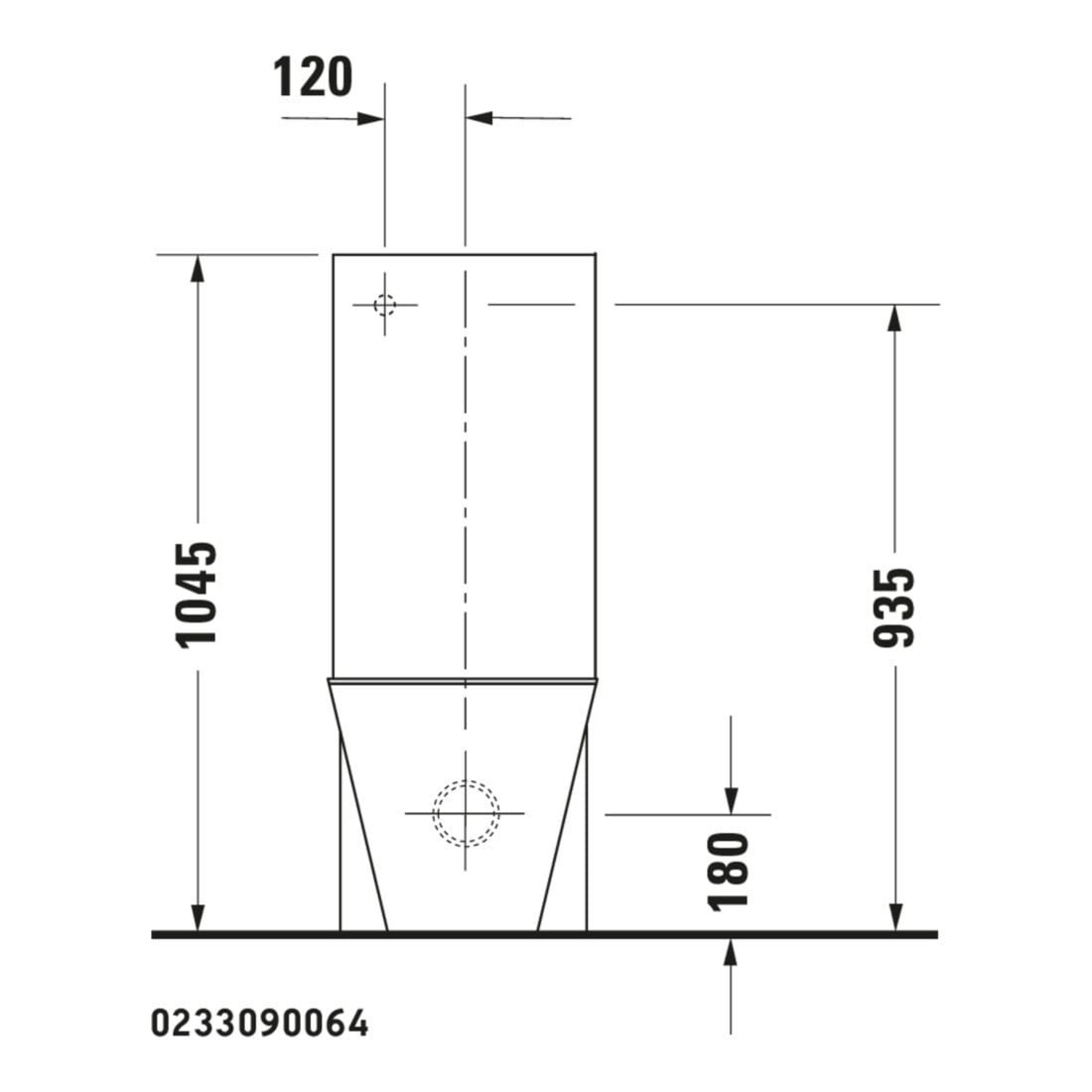 Duravit Combinaison WC sur pied, cuvette à chasse profonde Starck 1 41,5x64cm, 4,5 l, évac. horiz./obliq., blanc