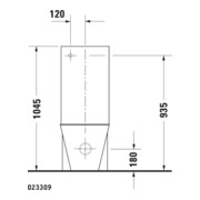 Duravit Combinaison WC sur pied, cuvette à chasse profonde Starck 1 41,5x64cm, 4,5 l, évac. horiz./obliq., blanc-4