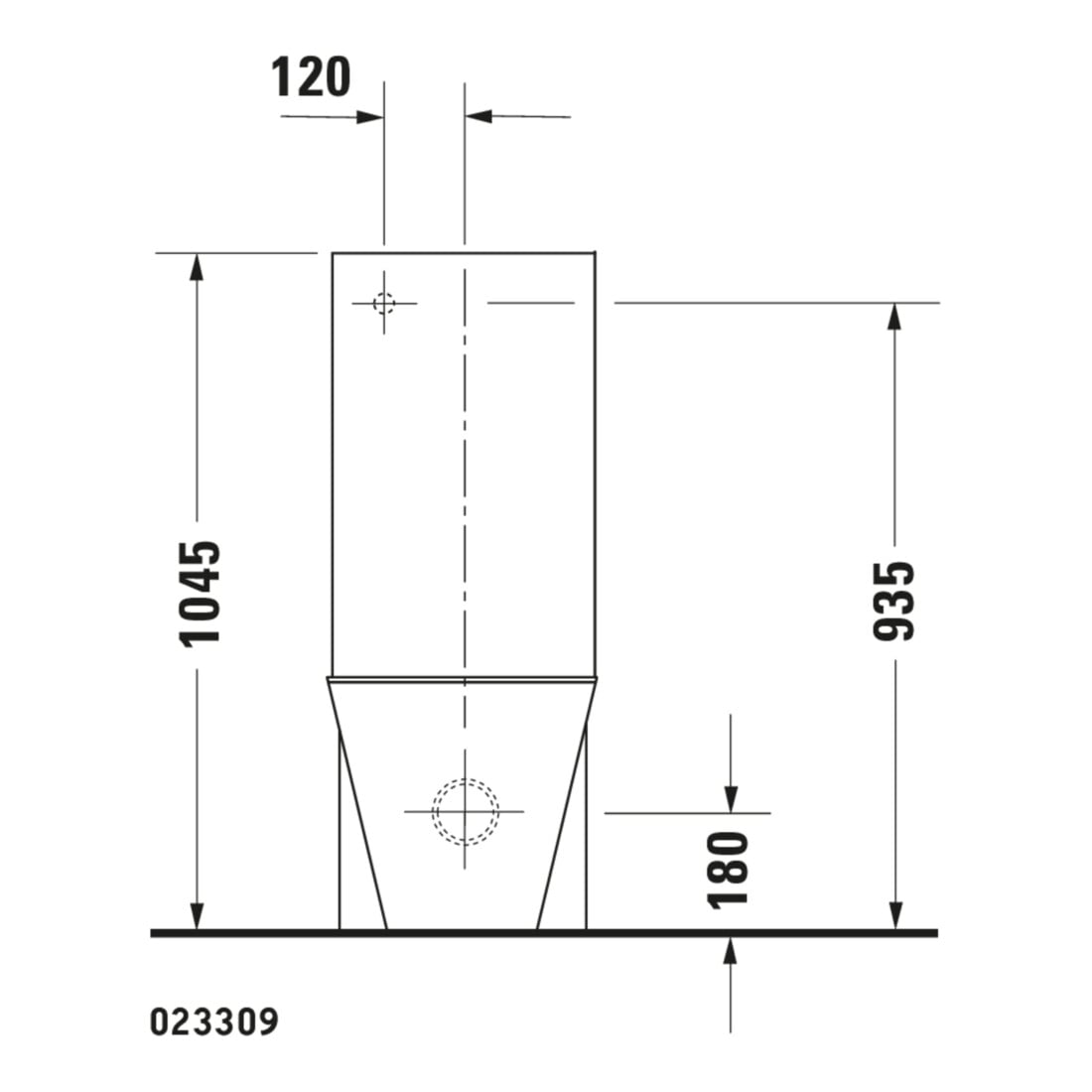 Duravit Combinaison WC sur pied, cuvette à chasse profonde Starck 1 41,5x64cm, 4,5 l, évac. horiz./obliq., blanc