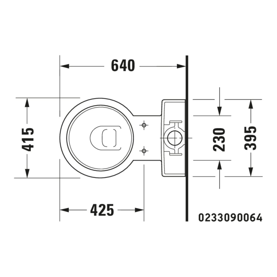 Duravit Combinaison WC sur pied, cuvette à chasse profonde Starck 1 41,5x64cm, 4,5 l, évac. horiz./obliq., blanc