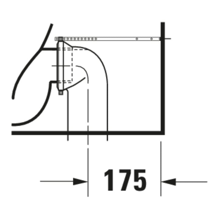 Duravit Combinaison WC sur pied, cuvette à chasse profonde Starck 1 41,5x64cm, 4,5 l, évac. horiz./obliq., blanc