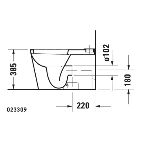 Duravit Combinaison WC sur pied, cuvette à chasse profonde Starck 1 41,5x64cm, 4,5 l, évac. horiz./obliq., blanc