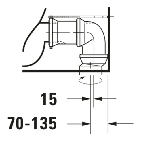 Duravit Combinaison WC sur pied, cuvette à chasse profonde Starck 1 41,5x64cm, 4,5 l, évac. horiz./obliq., blanc