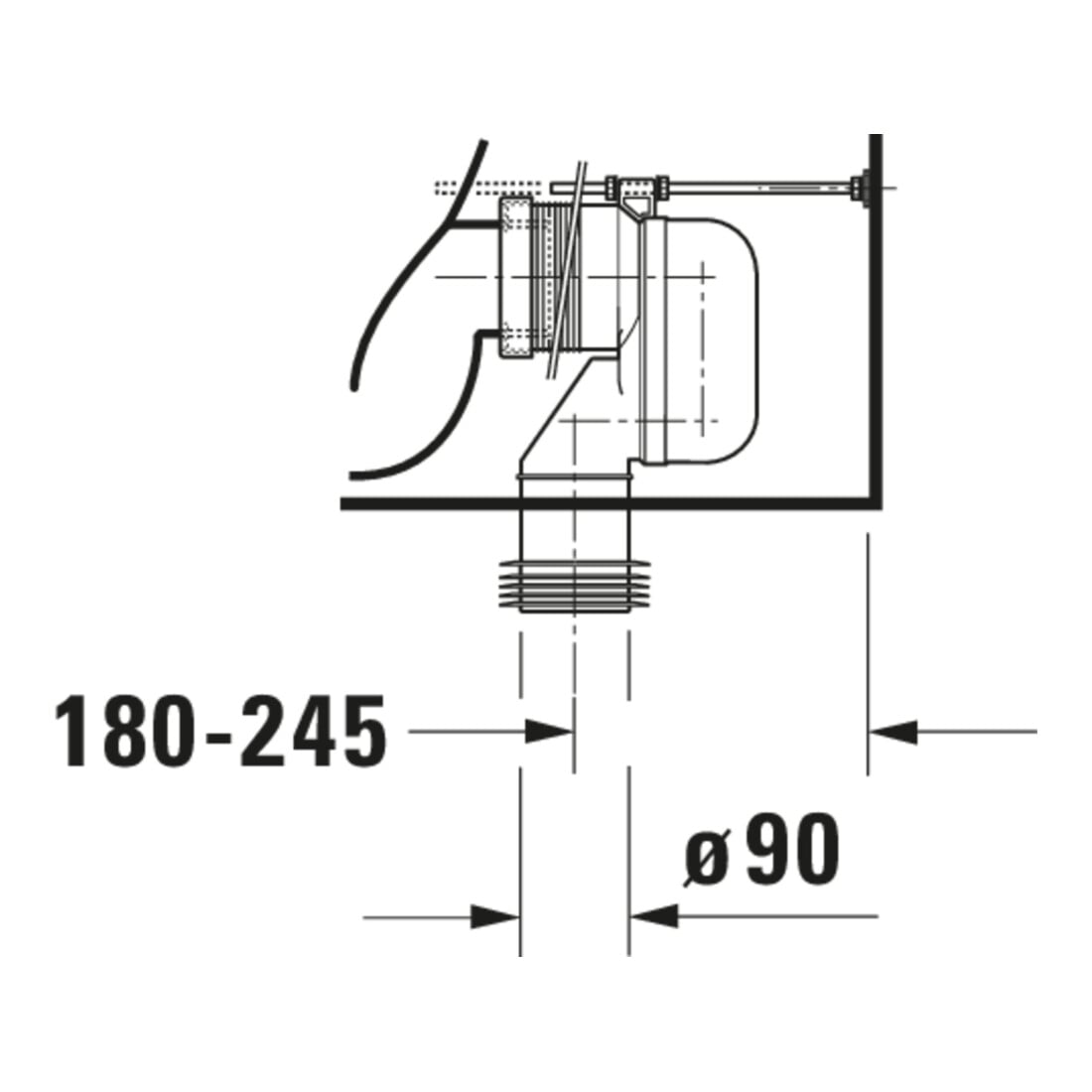 Duravit Combinaison WC sur pied, cuvette à chasse profonde Starck 1 41,5x64cm, 4,5 l, évac. horiz./obliq., blanc