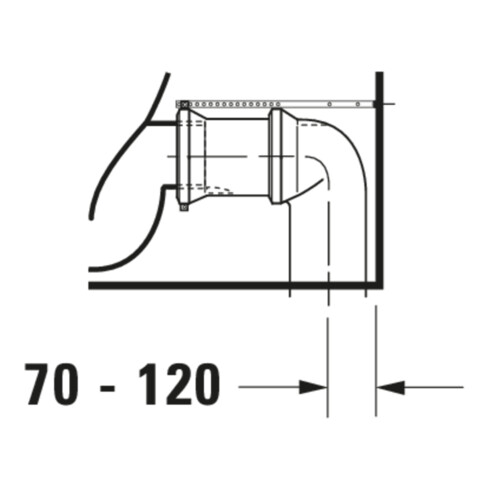 Duravit Combinaison WC sur pied, cuvette à chasse profonde Starck 1 41,5x64cm, 4,5 l, évac. horiz./obliq., blanc