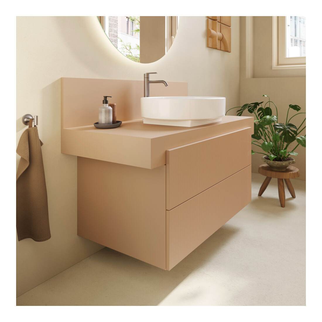 Duravit Console Balcoon 100x55x37 cm, 1 AS, Bec milieu, Terra ma