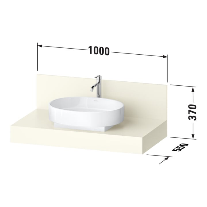 Duravit Console Balcoon 100x55x37 cm, 1 AS, Bec milieu, Terra ma