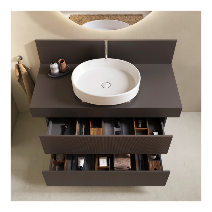 Duravit Console Balcoon 100x55x37 cm, 1 AS, robinet milieu, brun ma