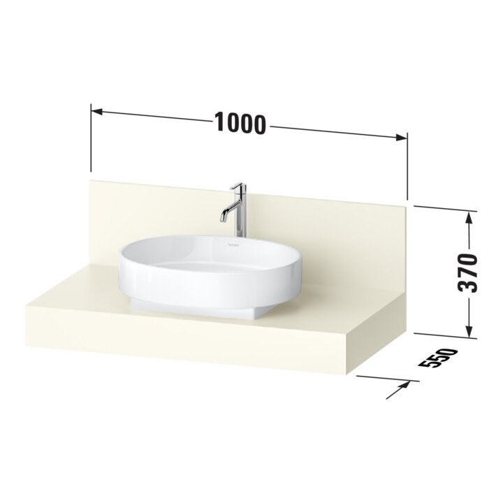 Duravit Console Balcoon 100x55x37 cm, 1 AS, robinet milieu, brun ma