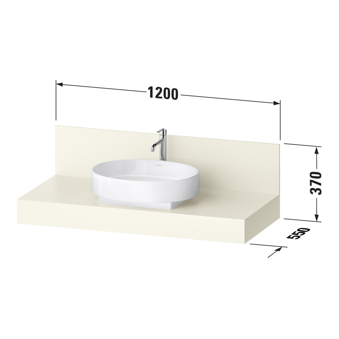 Duravit Console Balcoon 120x55x37 cm, 1 AS, Be mitt, beige sable ma