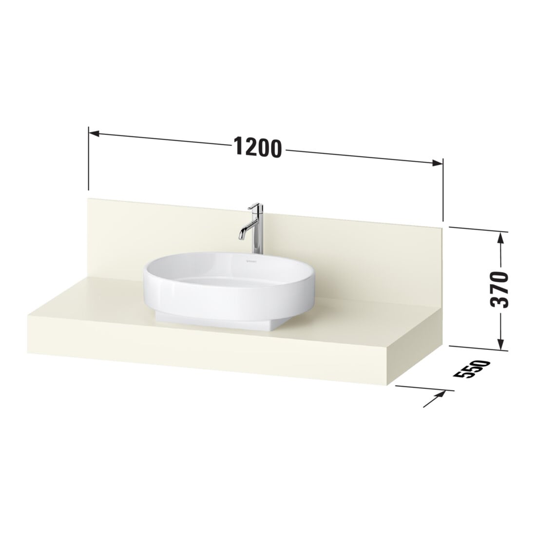 Duravit Console Balcoon 120x55x37 cm, 1 AS, Bec central, marron ma