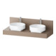 Duravit Console Balcoon 130x55x37 cm, 2 trous, évier double, montage encastré-1