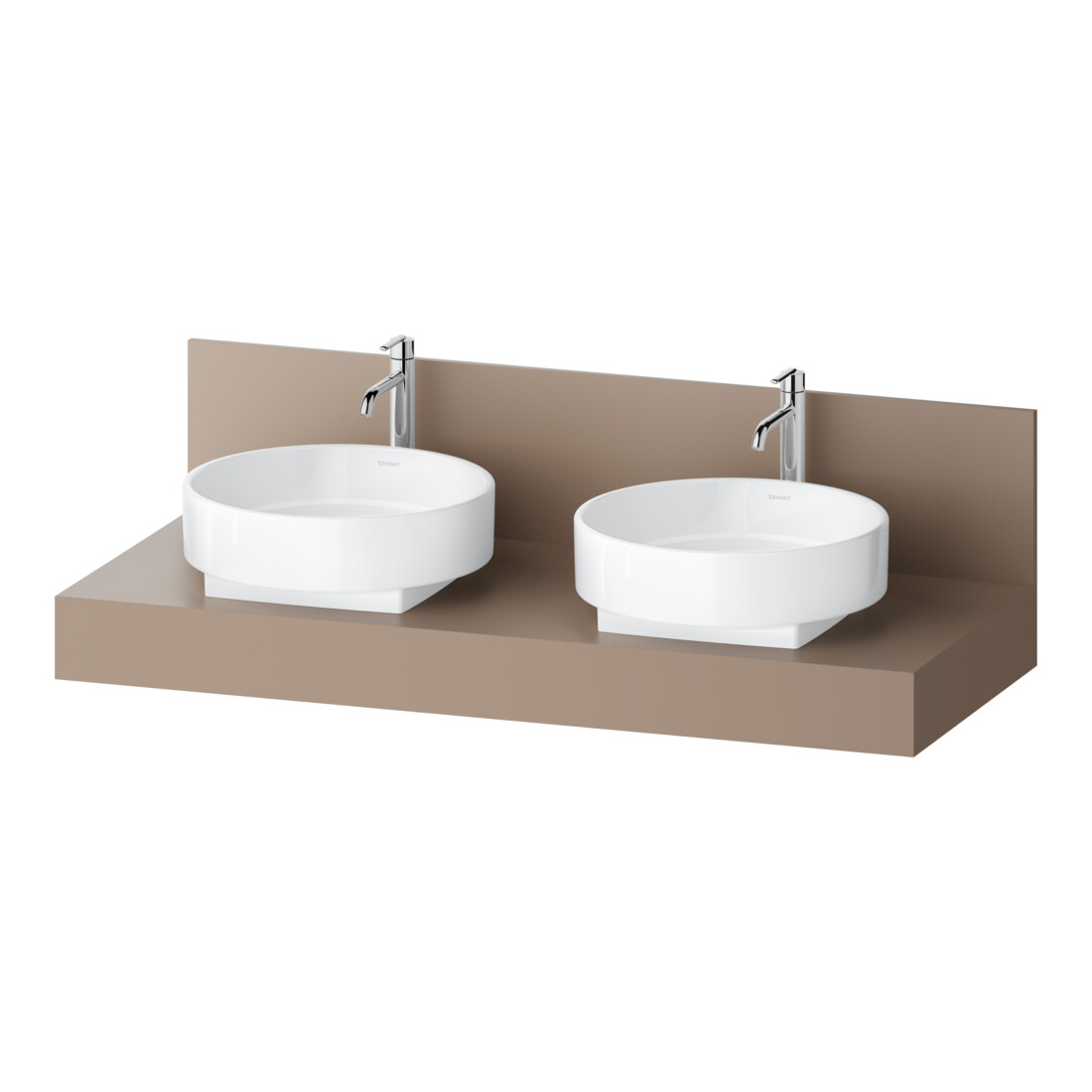Duravit Console Balcoon 130x55x37 cm, 2 trous, évier double, montage encastré