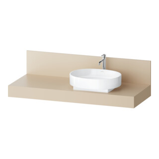Duravit Console Balcoon 140x55x37 cm, 1 tiroir, bec à droite, beige sable
