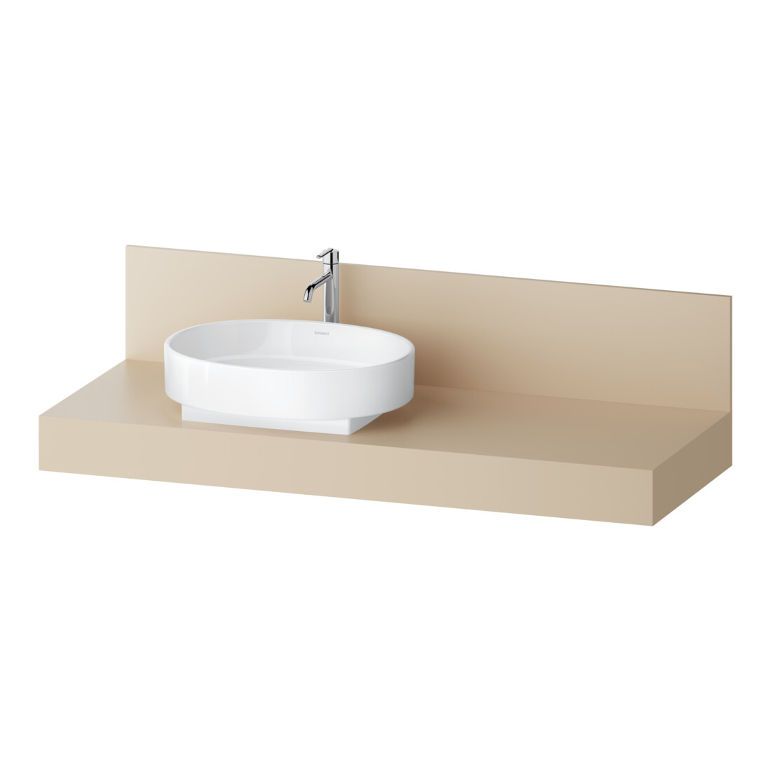 Duravit Console Balcoon 140x55x37 cm, 1 tiroir, robinet gauche, beige sable mat