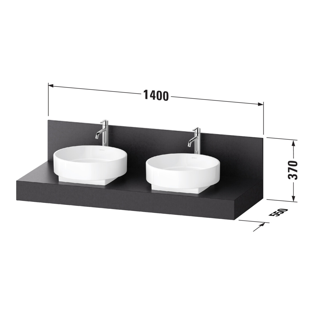 Duravit Console Balcoon 140x55x37 cm, 2 A., Be bs, ba S, Verb-St