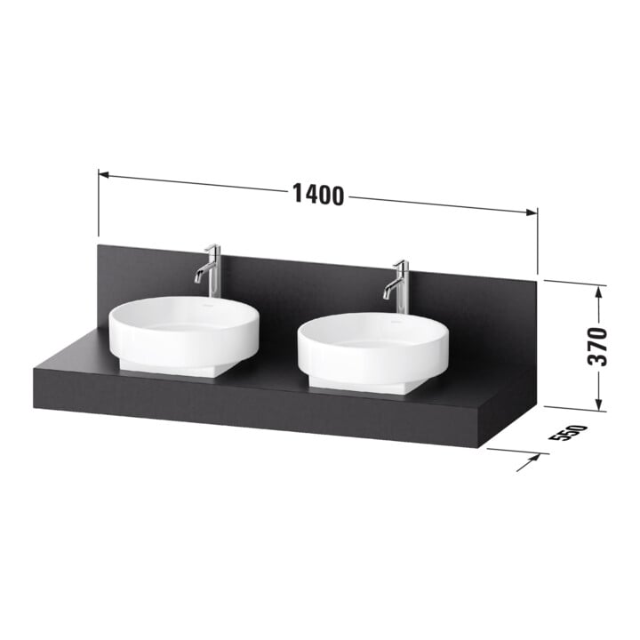 Duravit Console Balcoon 140x55x37 cm, 2 A., Be bs, la S, Verb-St