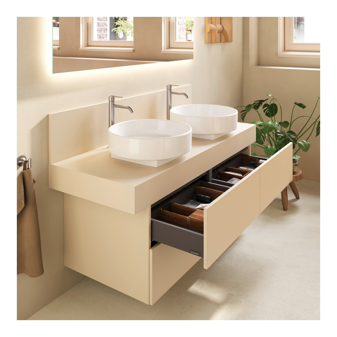 Duravit Console Balcoon 140x55x37 cm, 2 A., double face, beige sable