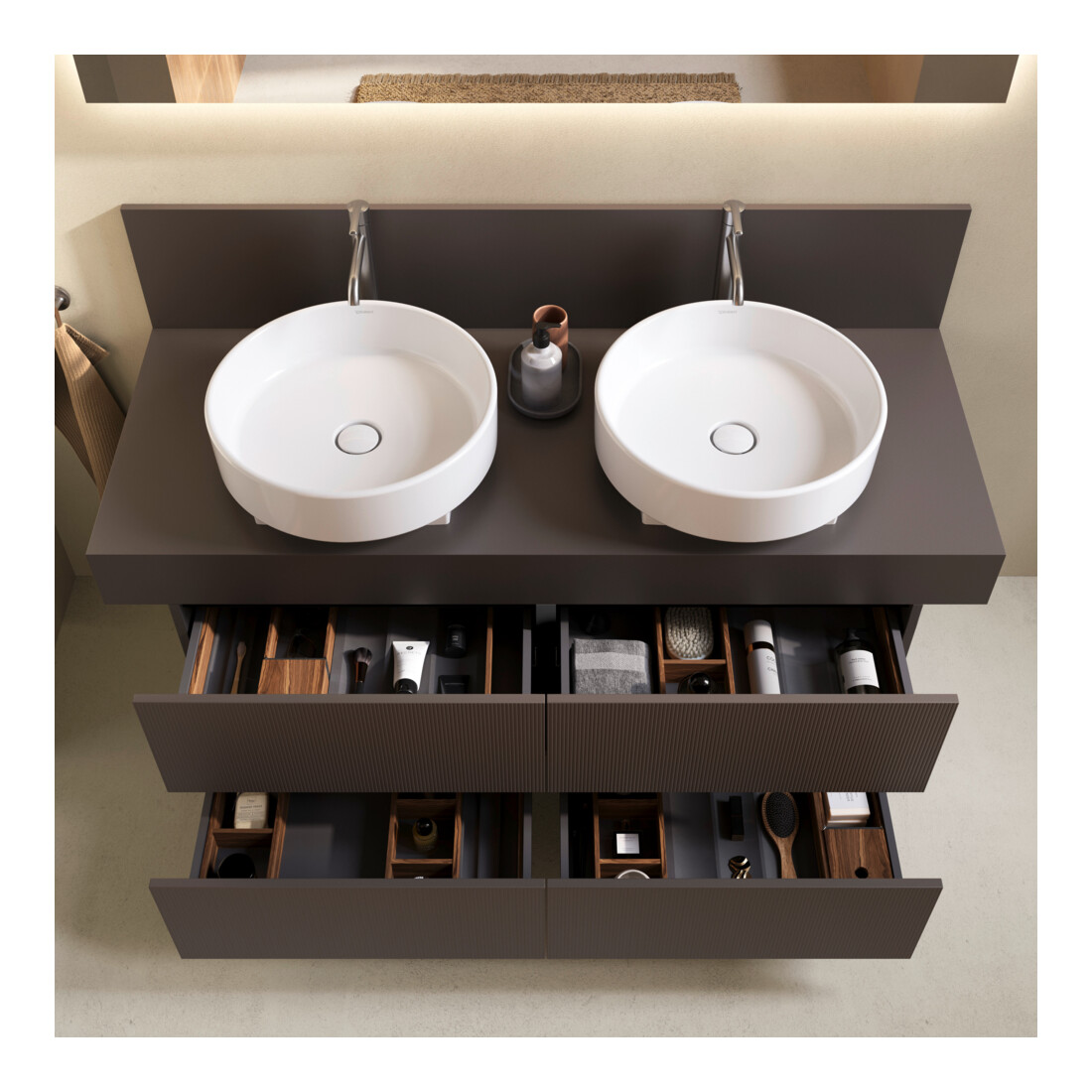 Duravit Console Balcoon 140x55x37 cm, 2 A., double face, marron ma