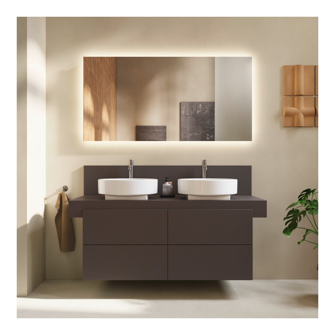 Duravit Console Balcoon 140x55x37 cm, 2 A., double face, marron ma