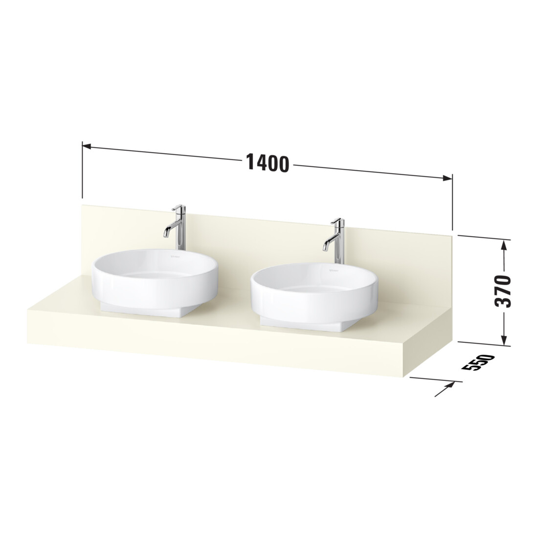 Duravit Console Balcoon 140x55x37 cm, 2 A., double face, marron ma