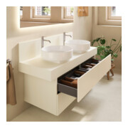 Duravit Console Balcoon 140x55x37 cm, 2 trous, becs doubles, ivoire mat-2