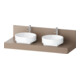 Duravit Console Balcoon 140x55x37 cm, 2 trous, évier double face, montage encastré-1
