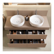 Duravit Console Balcoon 140x55x37 cm, 2 trous, évier double face, montage encastré-2