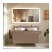 Duravit Console Balcoon 140x55x37 cm, 2 trous, évier double face, montage encastré-4