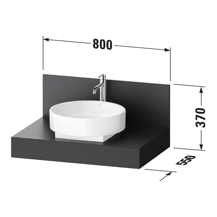 Duravit Console Balcoon 80x55x37 cm, 1 AS, blanc mat, laqué S, fixation murale