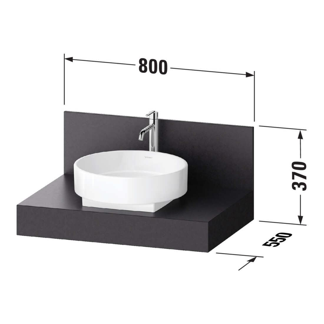 Duravit Console Balcoon 80x55x37 cm, 1 AS, blanc mat, sans fixation visible
