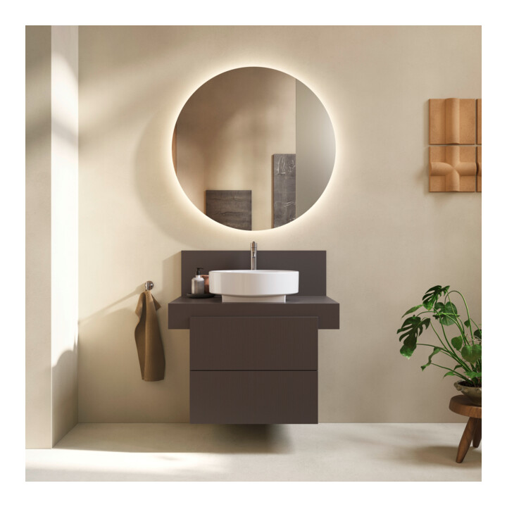 Duravit Console Balcoon 80x55x37 cm, 1 AS mit. lavabo, marron mat