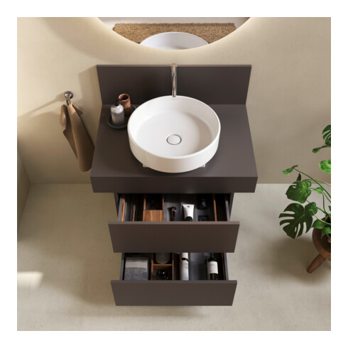 Duravit Console Balcoon 80x55x37 cm, 1 AS mit. lavabo, marron mat
