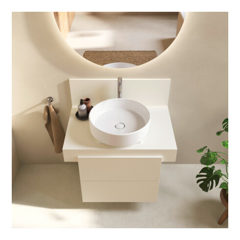 Duravit Console Balcoon 80x55x37 cm, 1 AS robinet central, ivoire mat