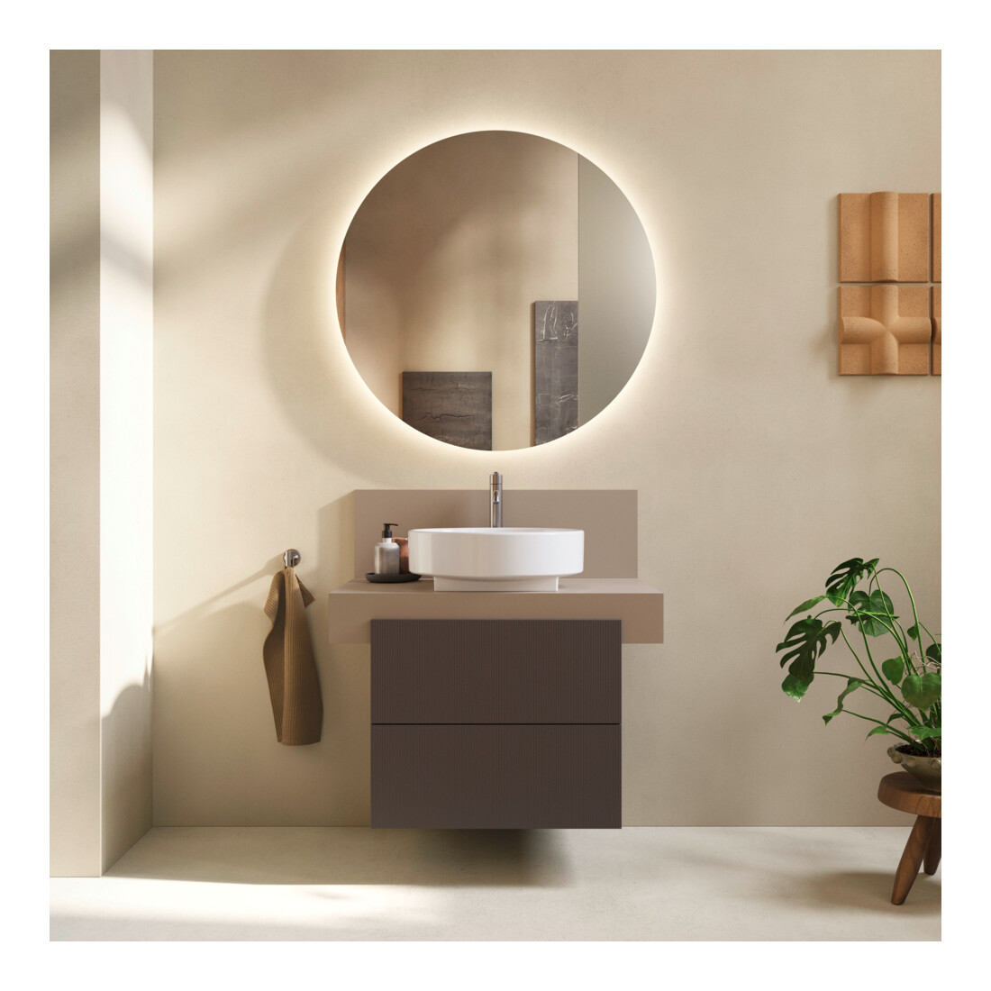 Duravit Console Balcoon 80x55x37 cm, 1 découpe lavabo centrale, modifiable