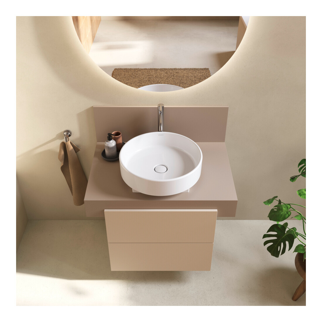 Duravit Console Balcoon 80x55x37 cm, 1 découpe lavabo centrale, modifiable