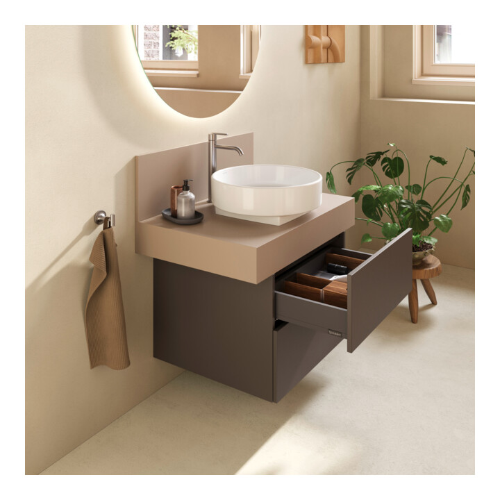 Duravit Console Balcoon 80x55x37 cm, 1 découpe lavabo centrale, modifiable
