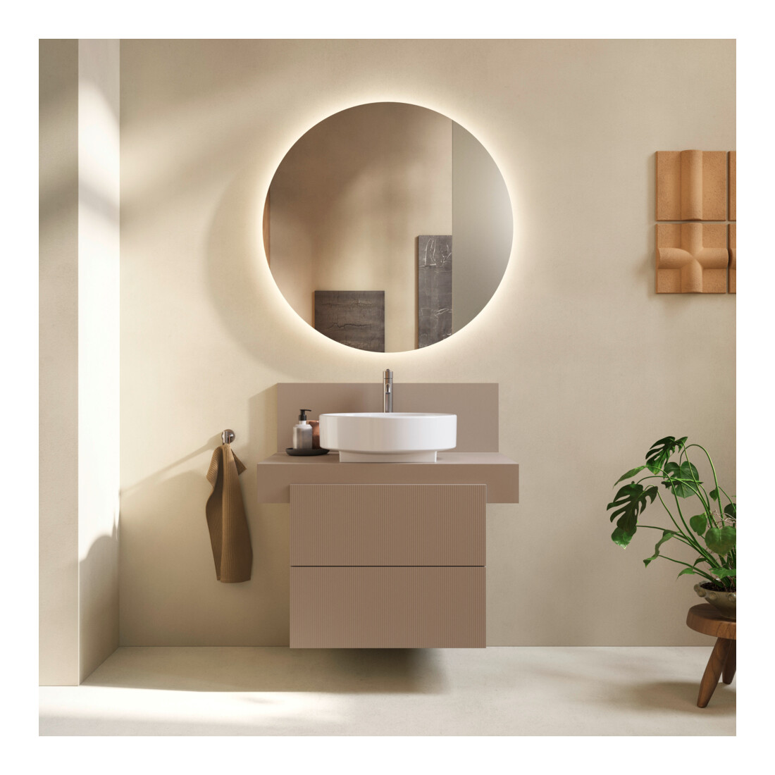 Duravit Console Balcoon 80x55x37 cm, 1 découpe lavabo centrale, modifiable