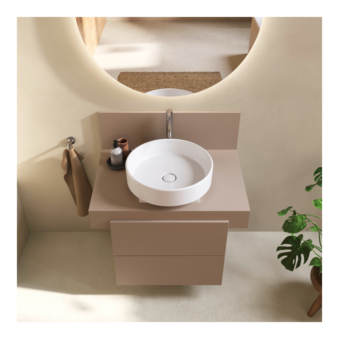 Duravit Console Balcoon 80x55x37 cm, 1 découpe lavabo centrale, modifiable
