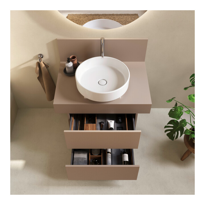 Duravit Console Balcoon 80x55x37 cm, 1 découpe lavabo centrale, modifiable