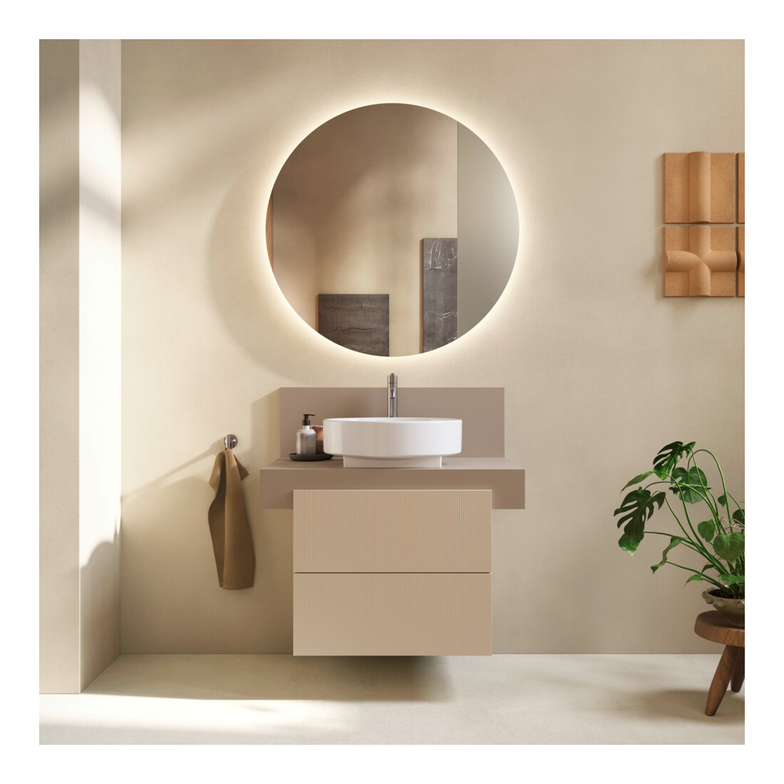 Duravit Console Balcoon 80x55x37 cm, 1 découpe lavabo centrale, modifiable
