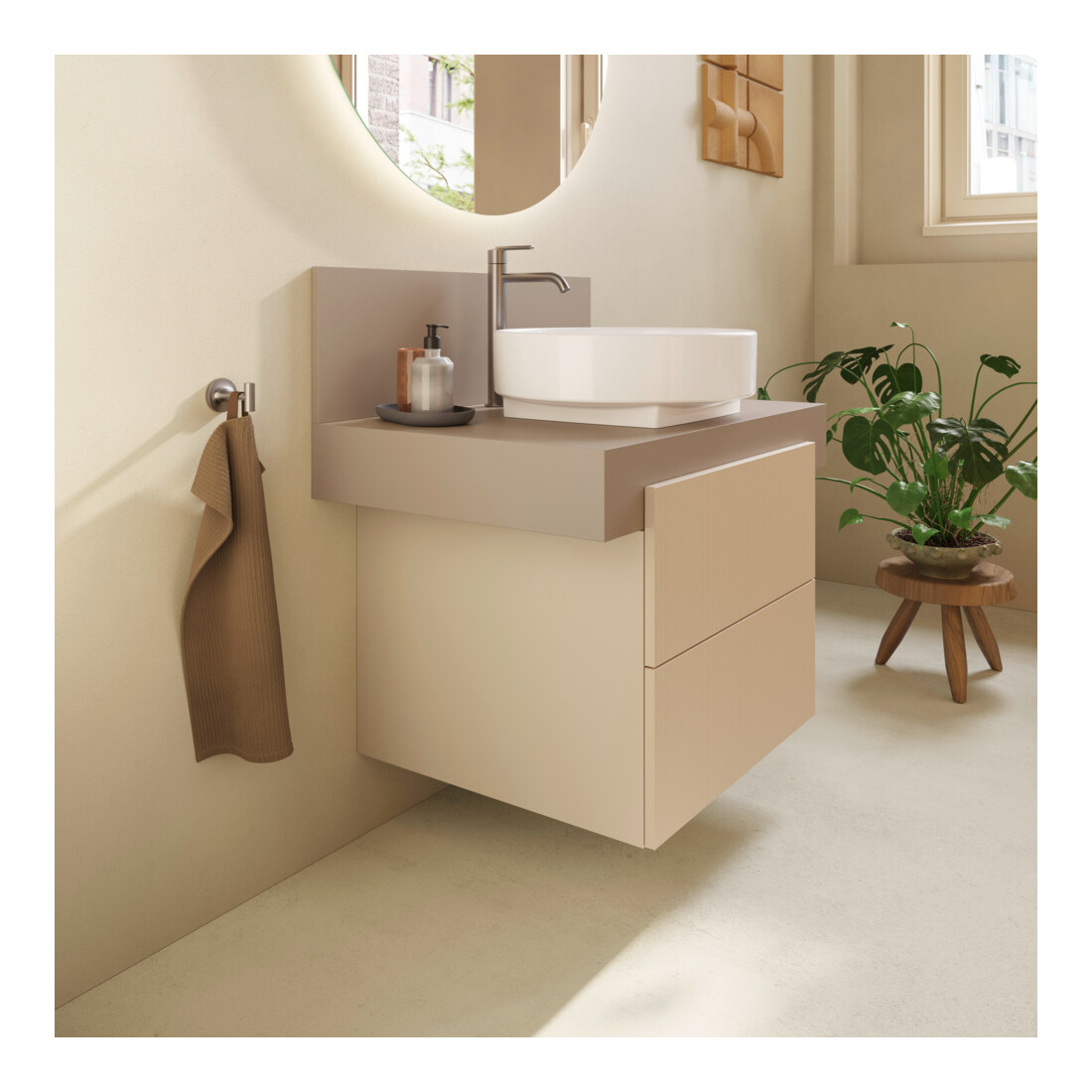 Duravit Console Balcoon 80x55x37 cm, 1 découpe lavabo centrale, modifiable