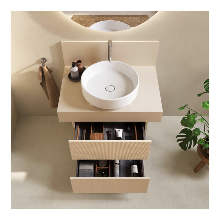 Duravit Console Balcoon 80x55x37 cm, 1 trou robinet, beige sable
