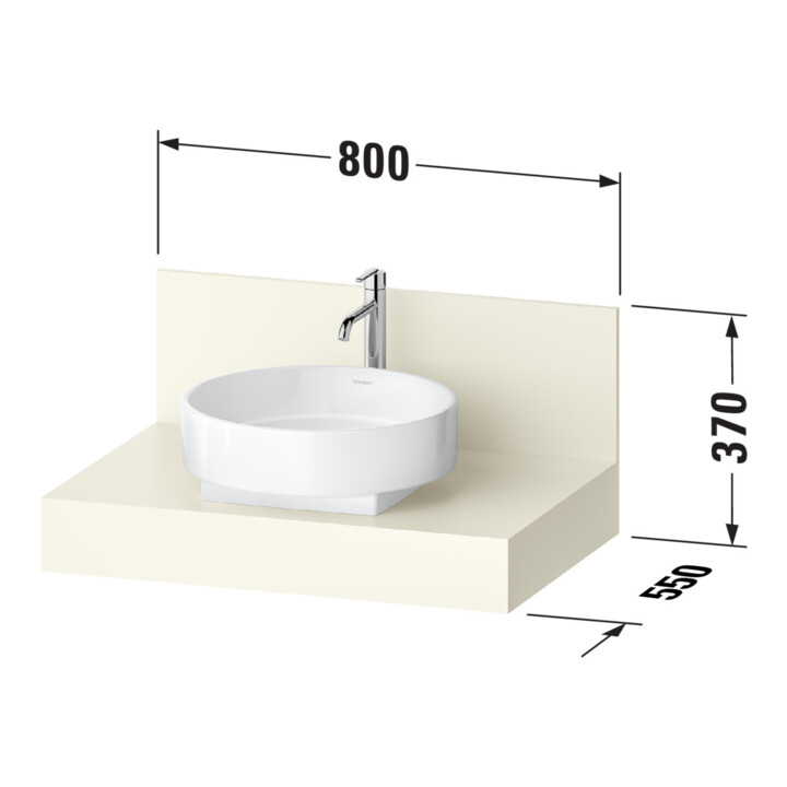 Duravit Console Balcoon 80x55x37 cm, 1 trou robinet, beige sable