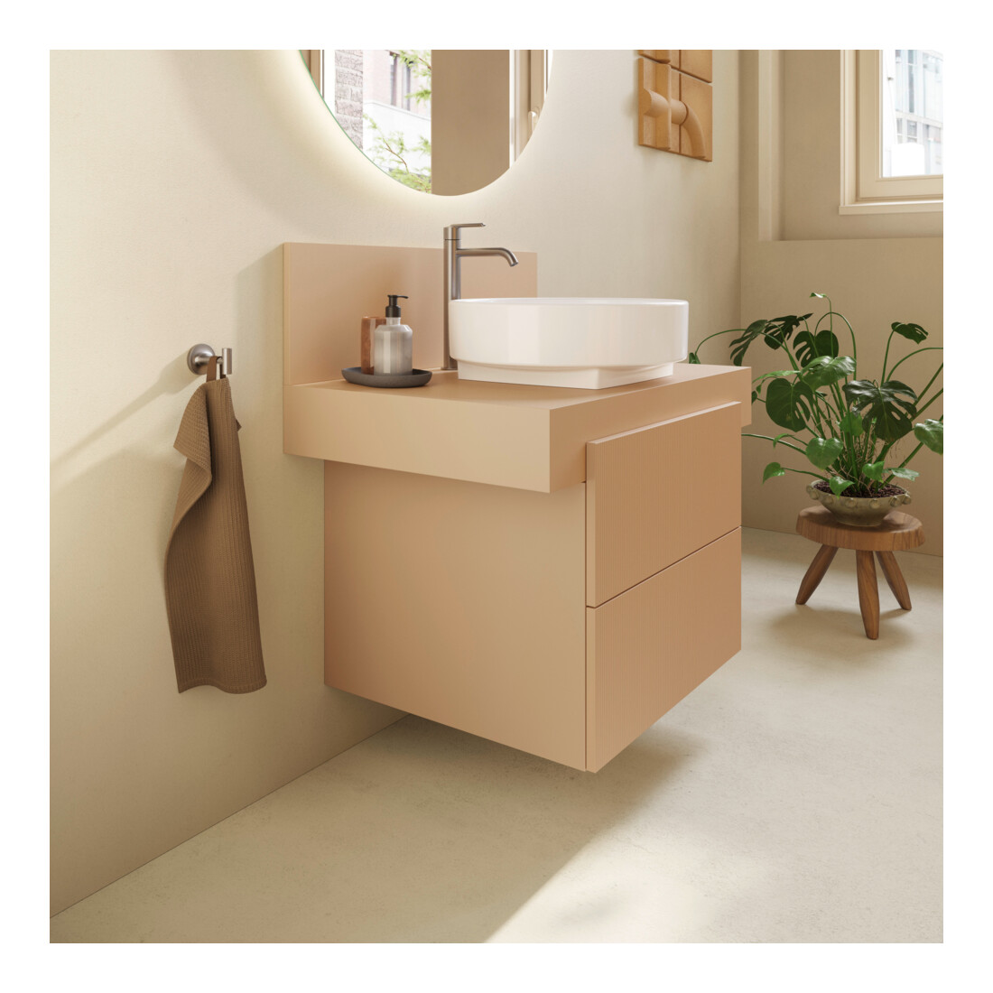 Duravit Console Balcoon 80x55x37 cm, 1 trou robinet, Terra ma